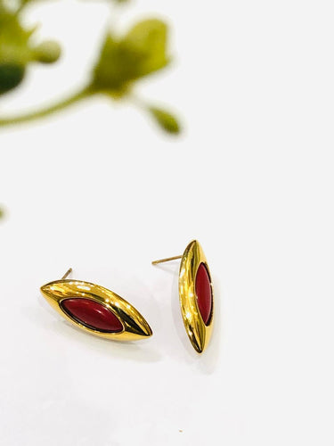 Coral Golden Earrings